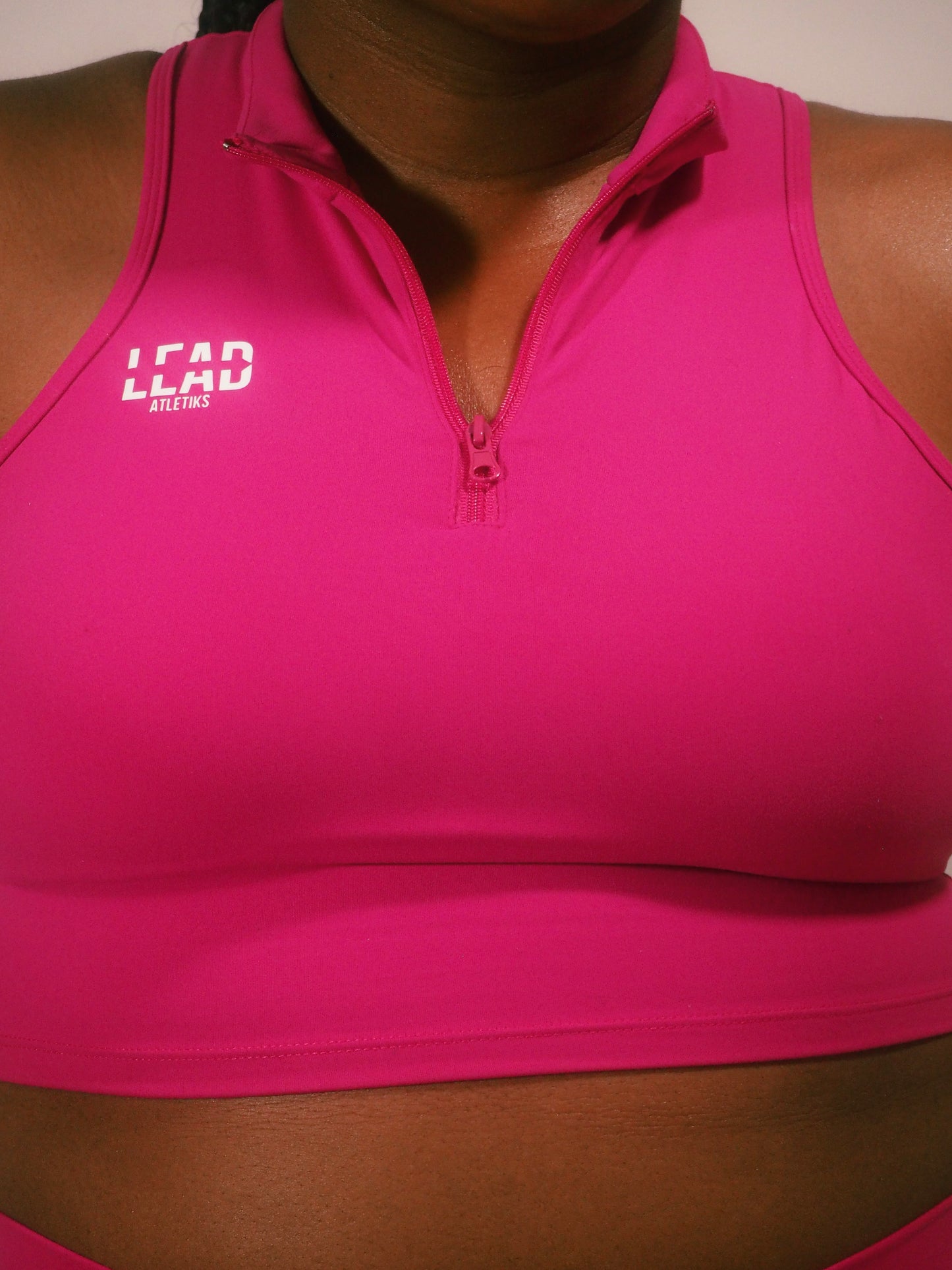 Merry Magenta x 1/2 Zip Seamless Crop