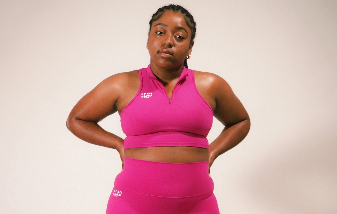 Merry Magenta x 1/2 Zip Seamless Crop