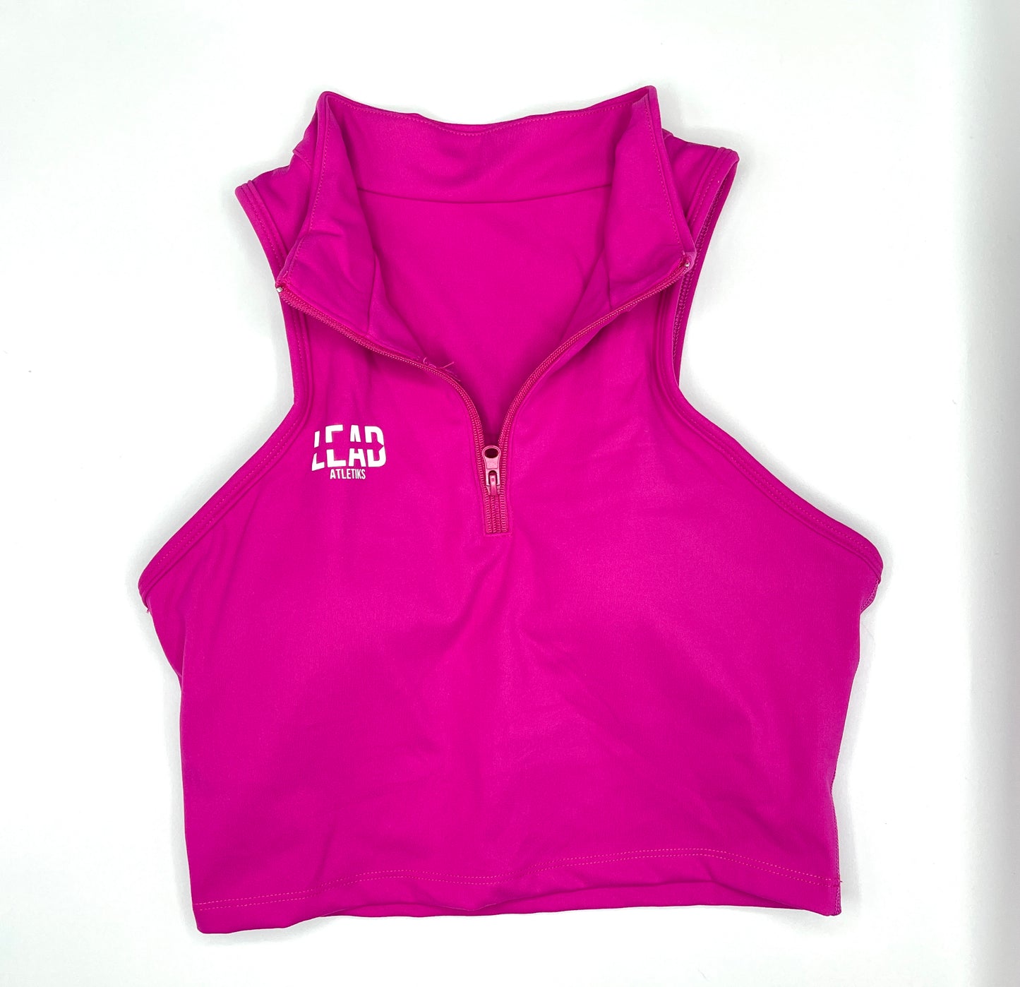Merry Magenta x 1/2 Zip Seamless Crop
