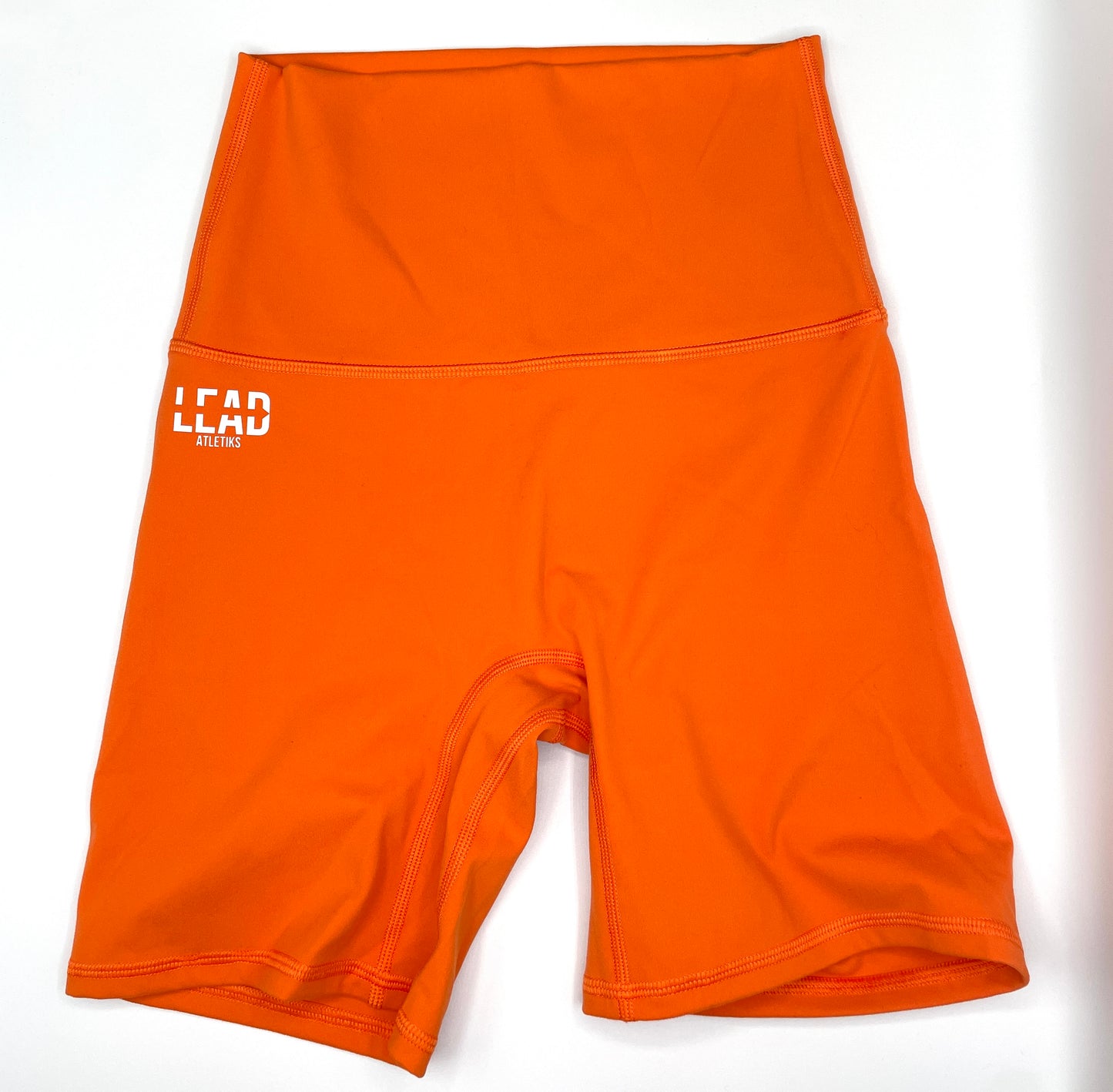 Fiery Orange x High Rise Biker Shorts