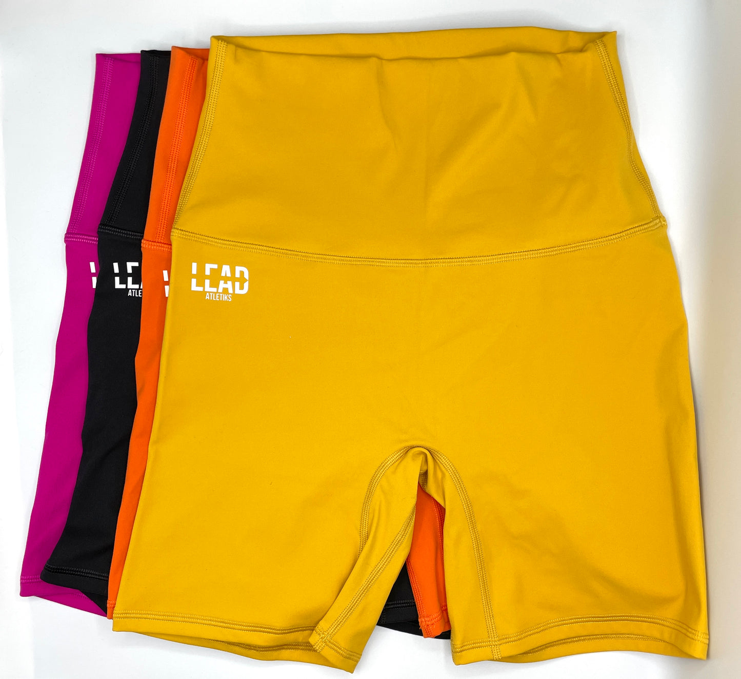 Fiery Orange x High Rise Biker Shorts