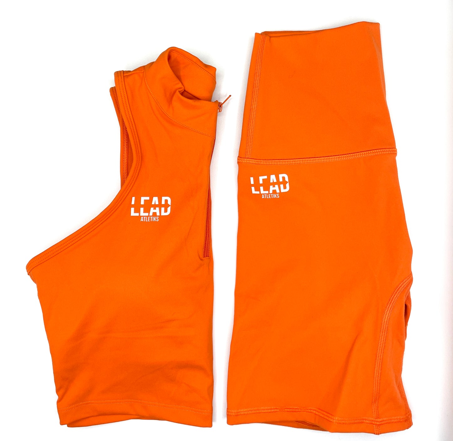Fiery Orange x High Rise Biker Shorts