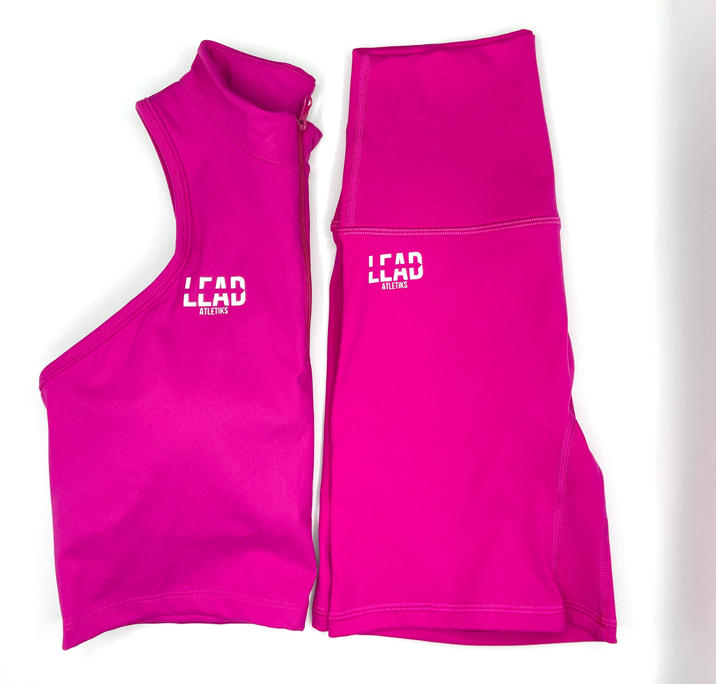 Merry Magenta x 1/2 Zip Seamless Crop